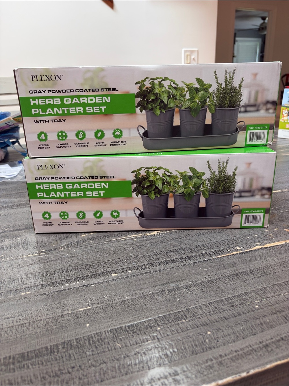 Gray Herb Garden Planter Set with Tray - Gray